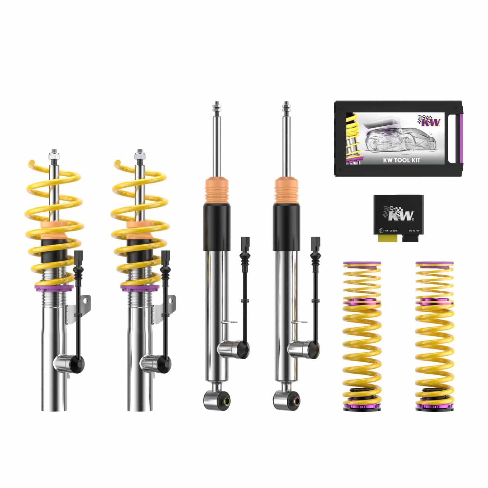 Kit KW DDC - Amortisseurs à ressorts hélicoïdaux ECU inox pour Audi RS3 8V/8.5V-Référence 39010055