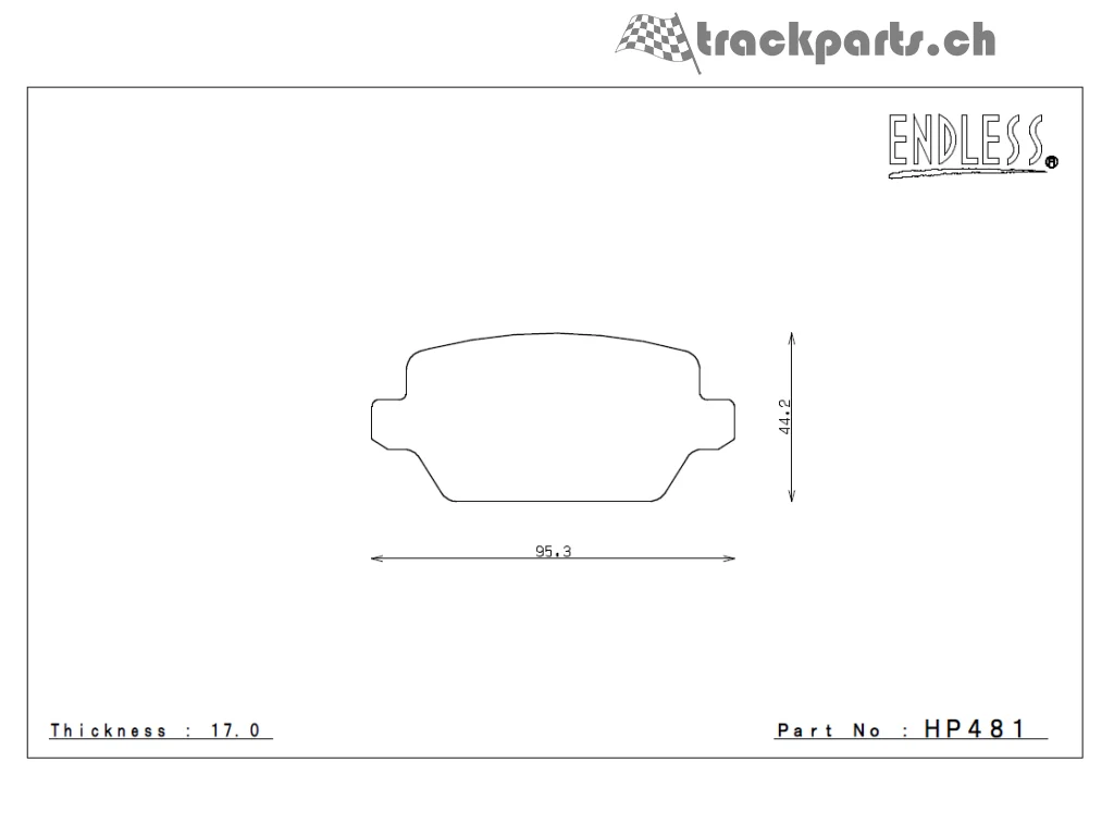 Jeu de plaquettes de frein arrière Endless pour Ford Focus RS MK2-2009-2011-HP481 – Image 2